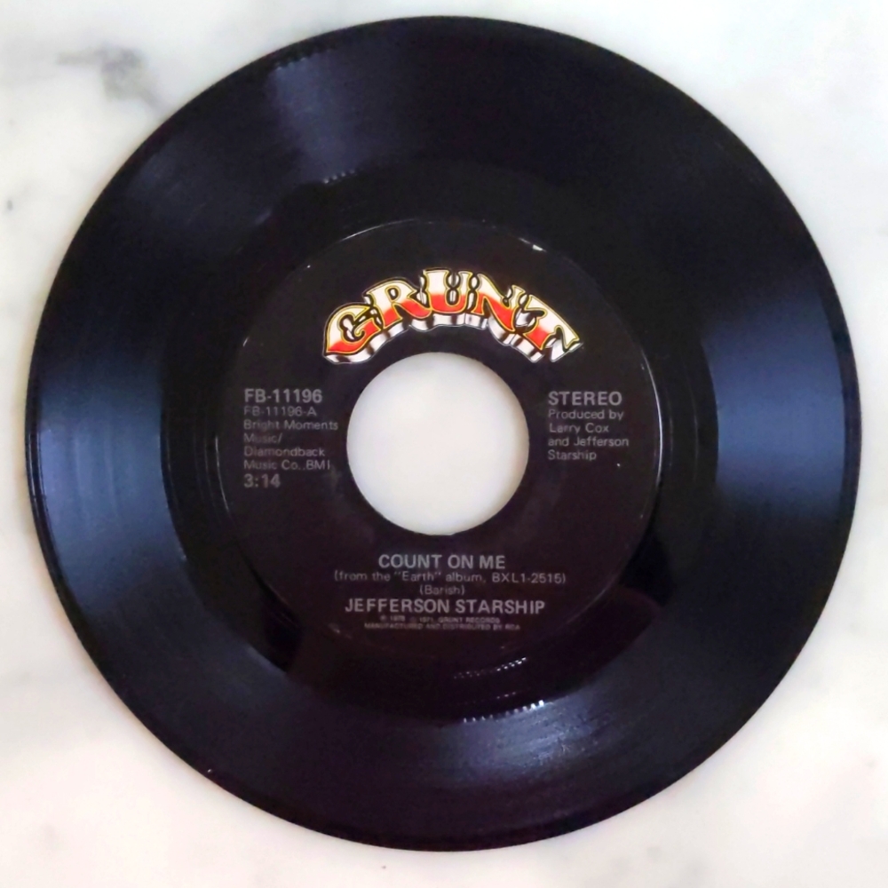 Vintage 1971 Jefferson Starship: Count On Me and Show Yourself.